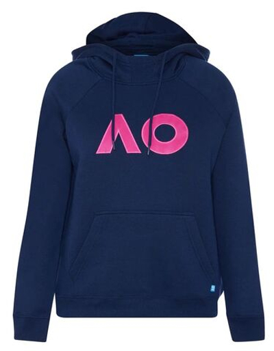 Женская теннисная куртка Australian Open Hoodie Boucle Logo - Blue