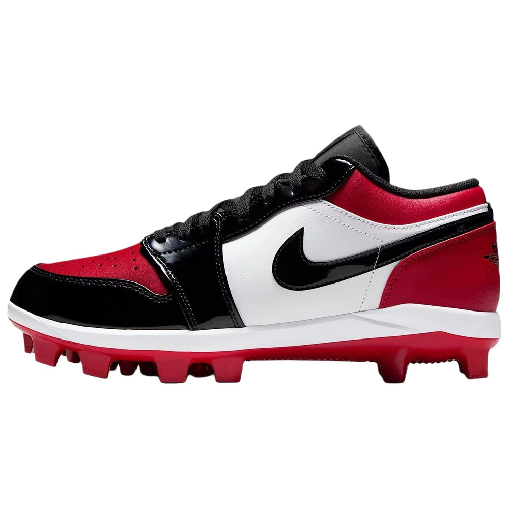 Jordan Air Jordan 1 Low Top Upper Height Baseball Shoes Men"s Red White Black