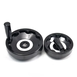 Маховик бакелит 125х14х5мм (Dxdxb) цельнолитой, с откидной ручкой