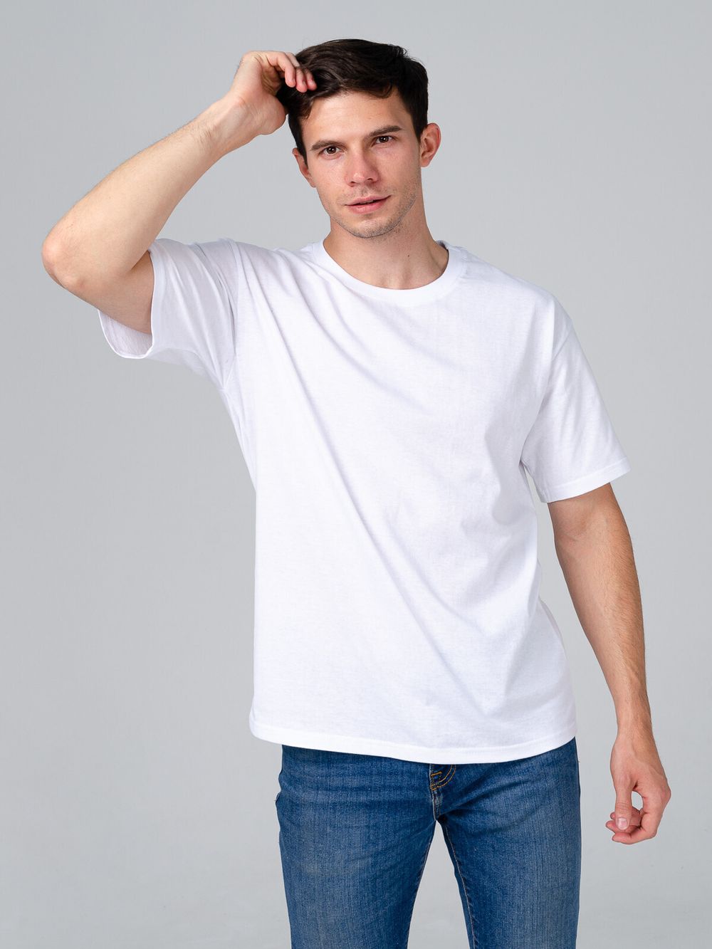 Классика М футболка оверсайз (белый) Lena Basco (Акция)