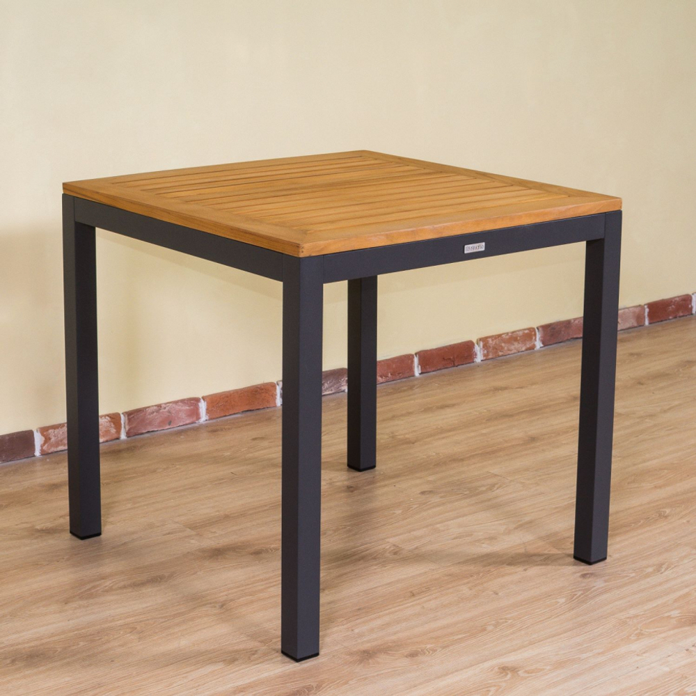 Стол обеденный Ideal Patio ТЕЛЛА алюминий, тик 80x80 см (4 ножки) резервный дубль