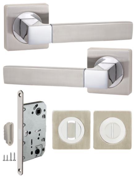 Ручка межкомнатная с магнитной защелкой и фиксатором FUSION