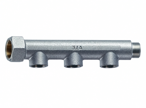Коллектор 3/4", ВР-НР, 3 отвода 1/2", ВР, межосевое 50 мм FAR