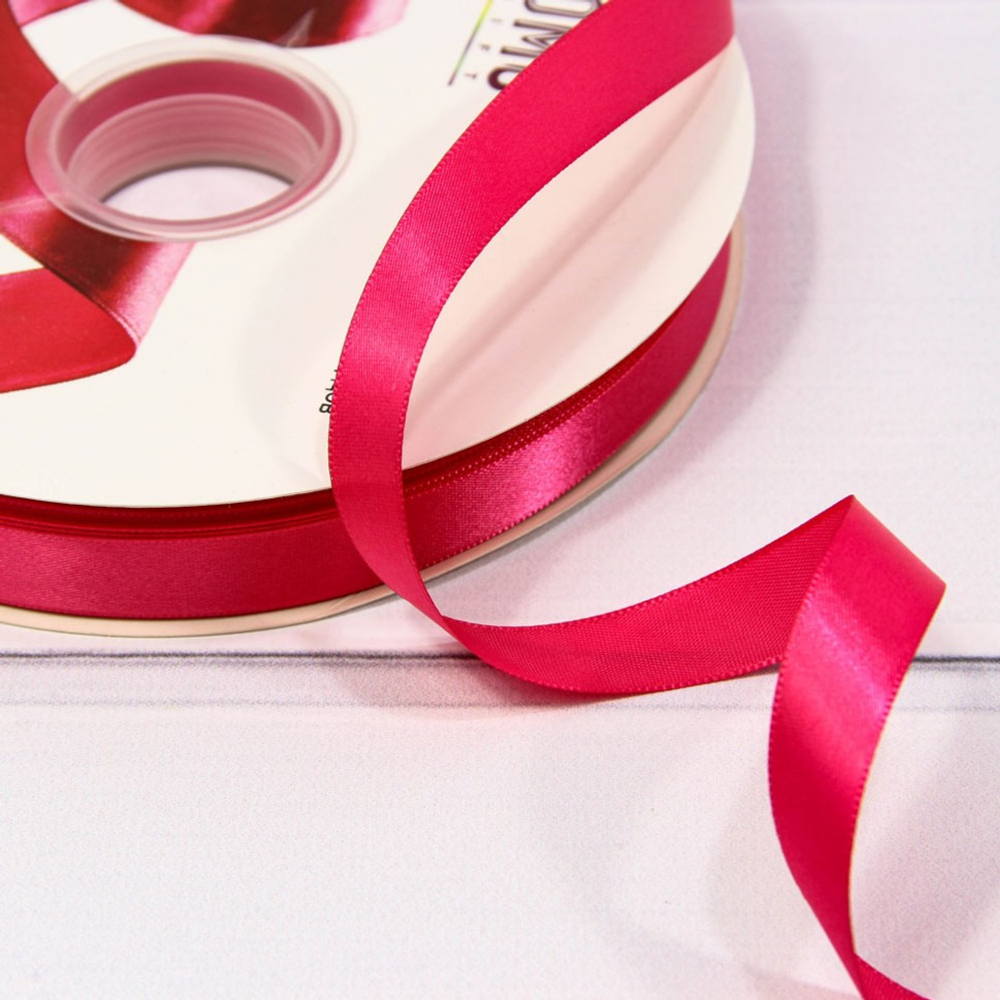 Лента Атласная 1,5см х 110м Полиэстер класс А (Красный)