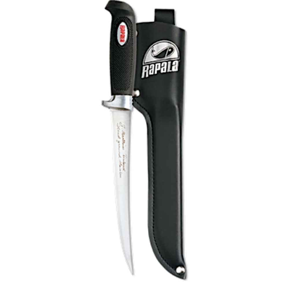 Нож Rapala BP707SH1 Филейный Soft Grip 707 (лезвие19см мягк.рукоядка,чехол)