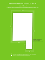 Натяжные потолки 4.1 м2, 8.4 м2, 13.6 м2