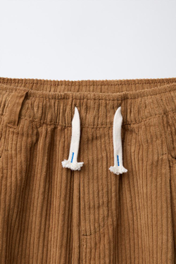 ZARA БРЮКИ BAGGY ИЗ ВЕЛЬВЕТА, СВЕТЛЫЙ ЖЕЛТО-КОРИЧНЕВЫЙ