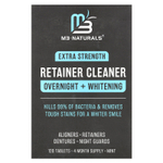 M3 Naturals, Retainer Cleaner, Overnight + Whitening, Extra Strength, Mint, 120 таблеток