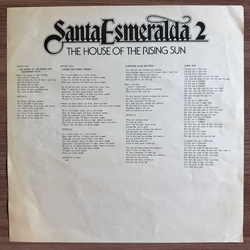 Виниловая пластинка Santa Esmeralda 2 ‎– The House Of The Rising Sun LP