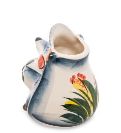 ГЛ- 112 Подставка для зубочисток «Ежик с клубникой» цв. (Гжельский фарфор)