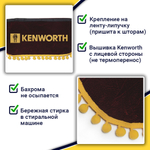 Ламбрекен с косынками Kenworth (флок, красный, желтые шарики)