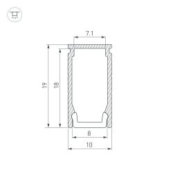 Профиль LINE-1019-2000 ANOD (Arlight, Алюминий) 053426