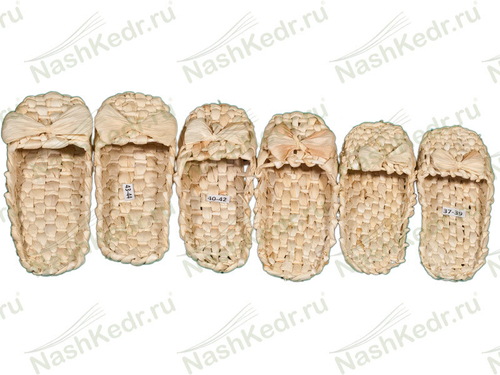 Лапти-тапочки кукурузные без задника р43