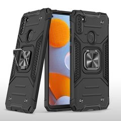 Противоударный чехол Strong Armour Case с кольцом для Samsung Galaxy A11 / M11 (Черный)