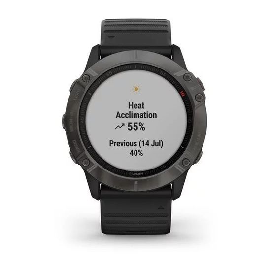 Мультиспортивные часы Garmin Fenix 6X  Sapphire - серый DLC  с черным ремешком 010-02157-11