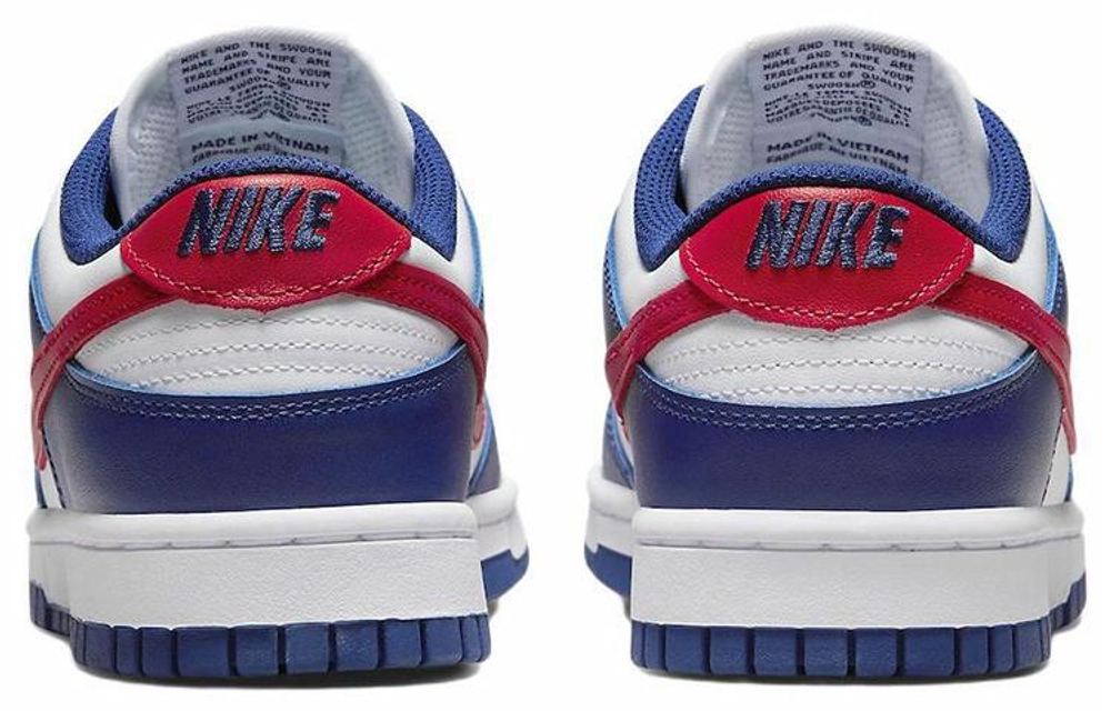 Кроссовки Nike Dunk Low "White And University Red" (Женская размерная сетка)