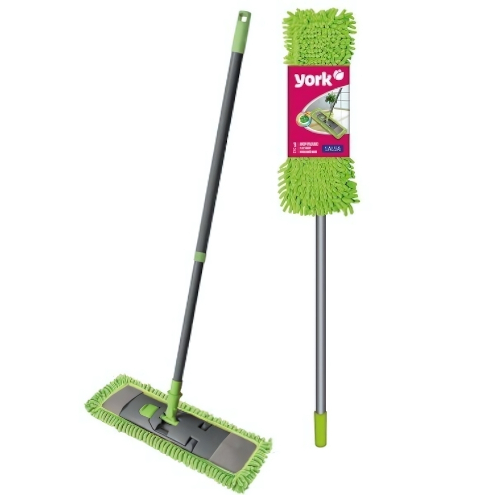 Швабра Сальса с телескопической рукояткой 130 см, насадка микрофибра YORK