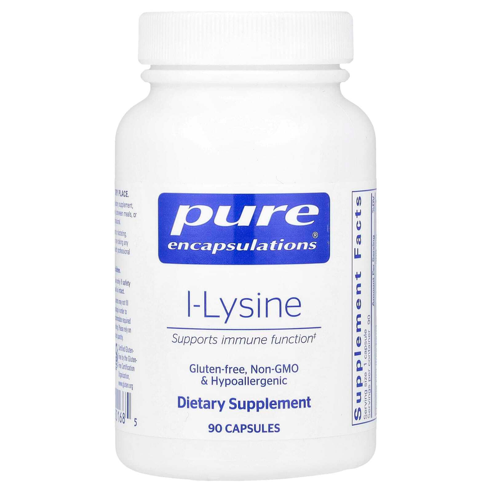 Pure Encapsulations, L-лизин, 90 капсул (500 мг в 1 капсуле)