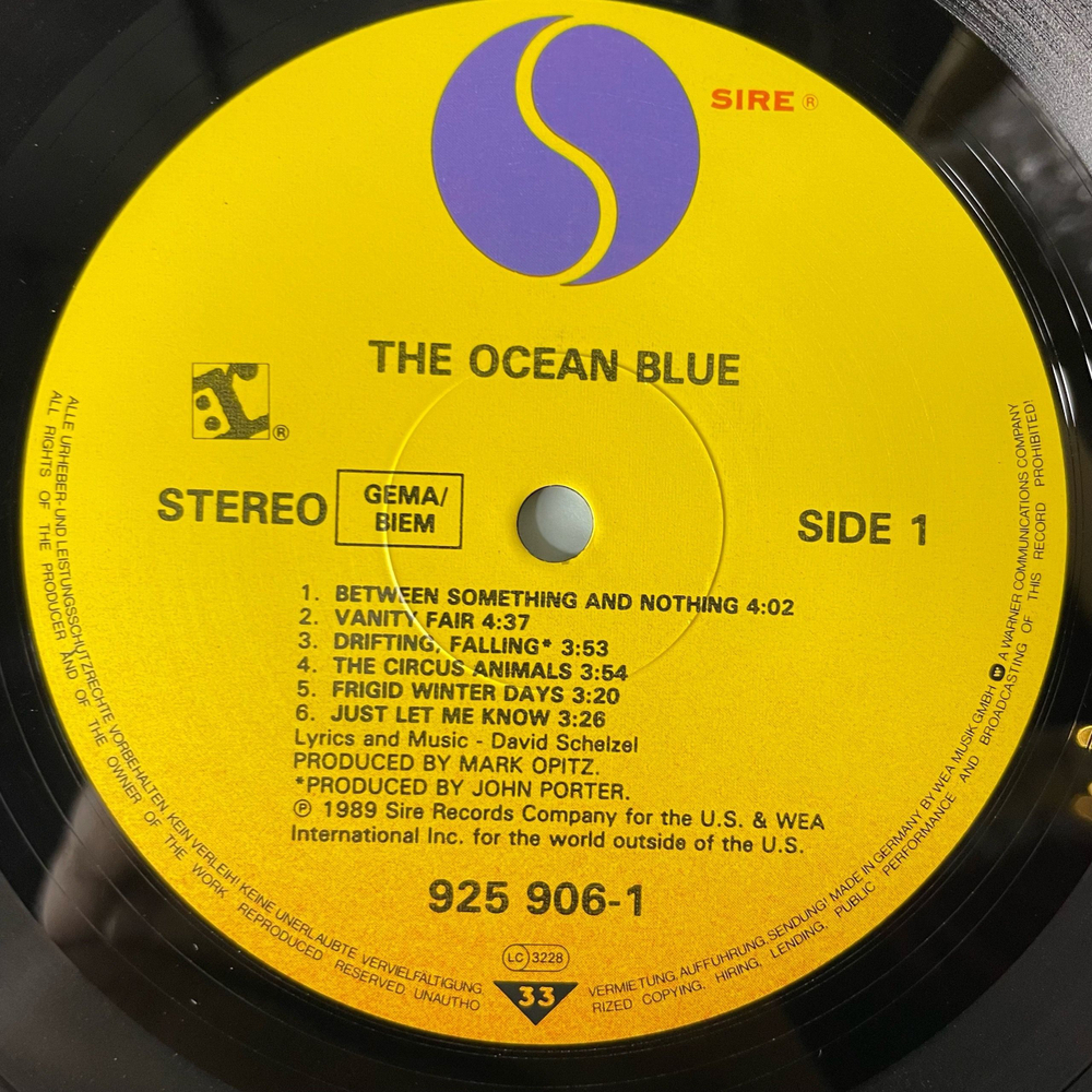 Винтажная виниловая пластинка LP The Ocean Blue (Германия 1989)
