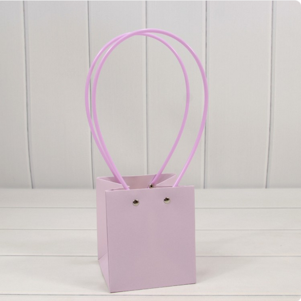 Пакет подарочный 13х11,5х11,5 Ваза для цветов (Сиреневый)