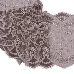 Кружево эластичное кофе/пудра 22 см, Китай
