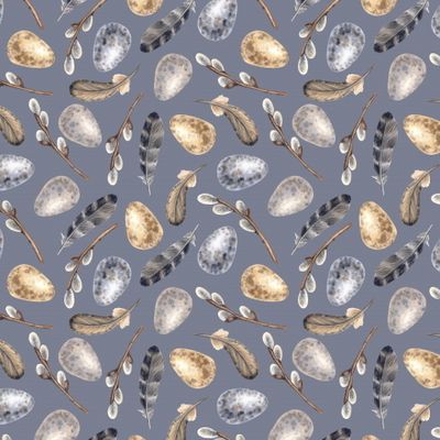 Пасхальный паттерн на сером фоне