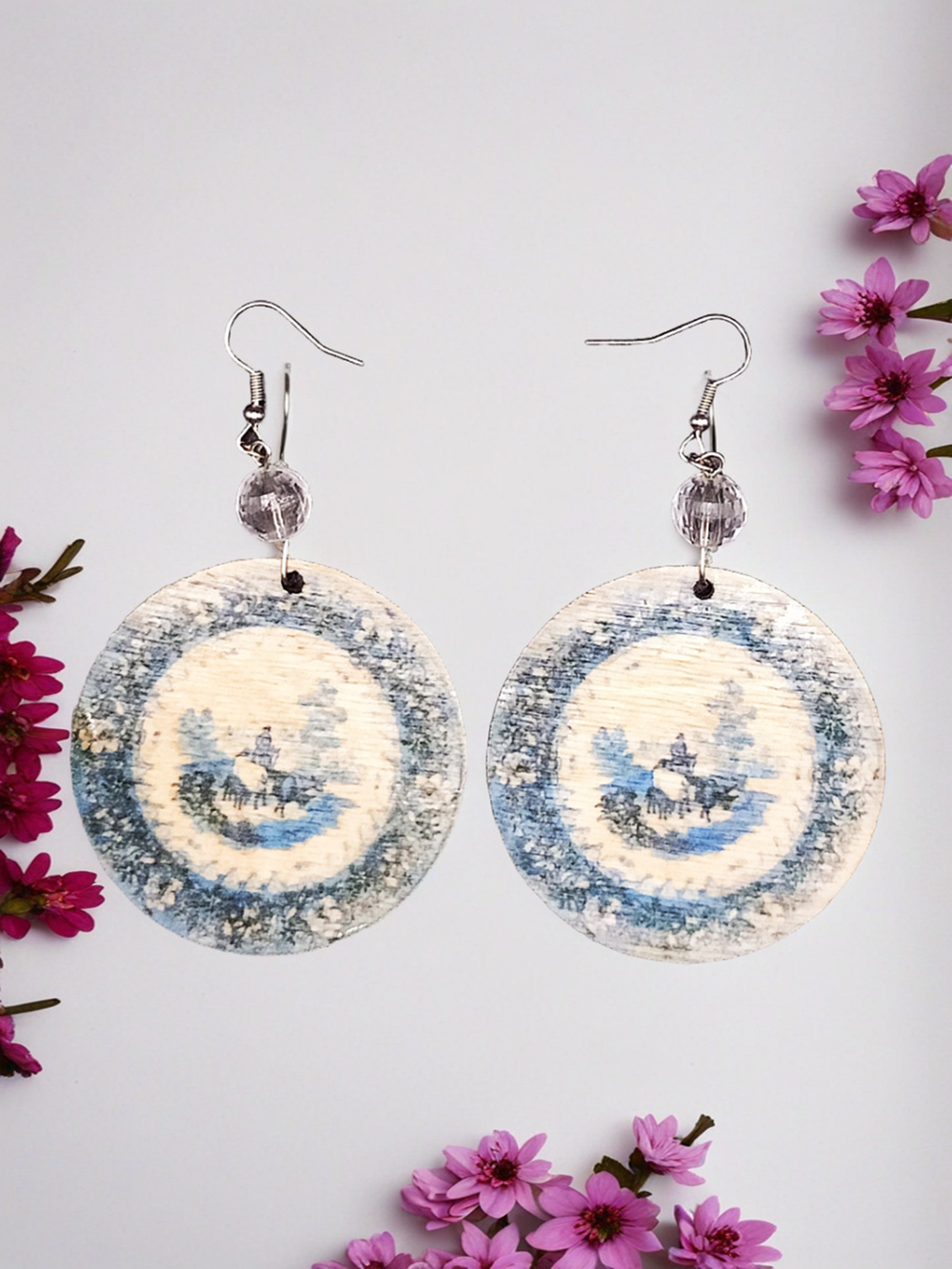 Серьги Гжель