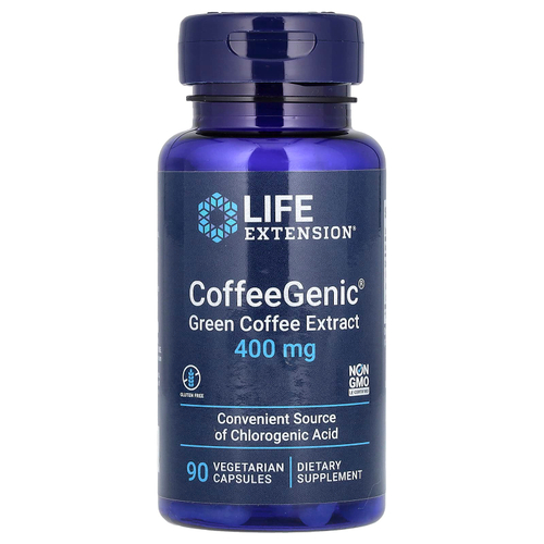 Life Extension, CoffeeGenic, экстракт зеленого кофе 90 овощных капсул