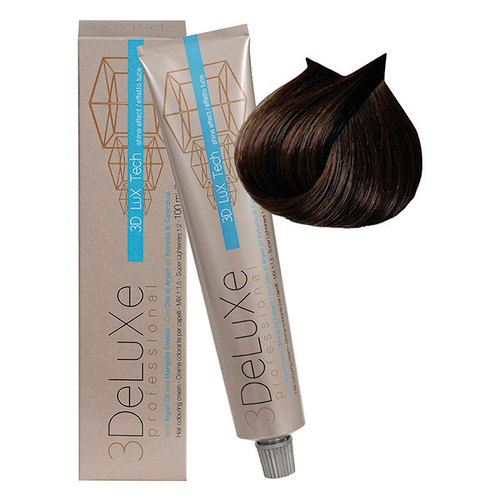 Стойкая крем-краска для волос Оттенок 5.00 Насыщенный светло-каштановый 3DeLuXe 100мл