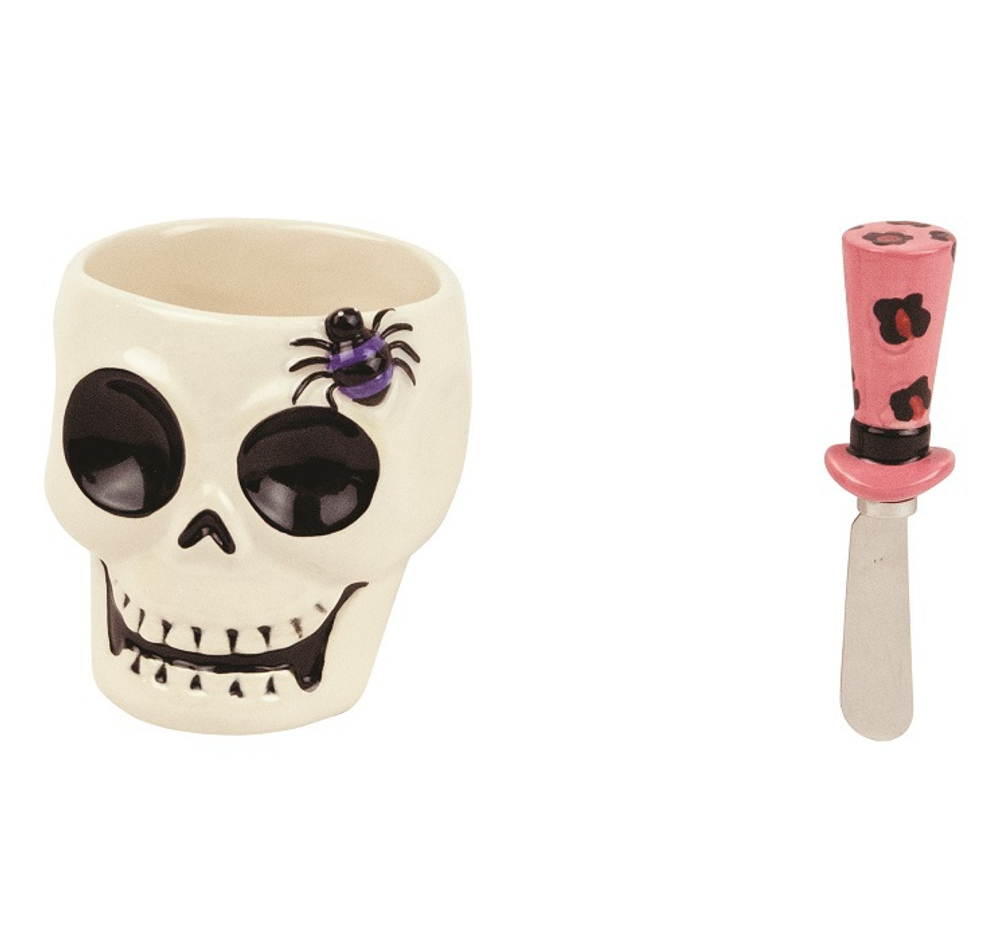 Набор чаша глубокая и нож Boston Warehouse Witch Doctor Skull США