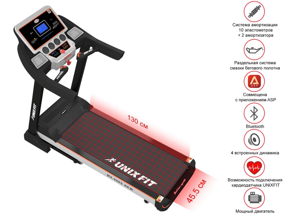 Беговая дорожка UNIX Fit  MX-800S