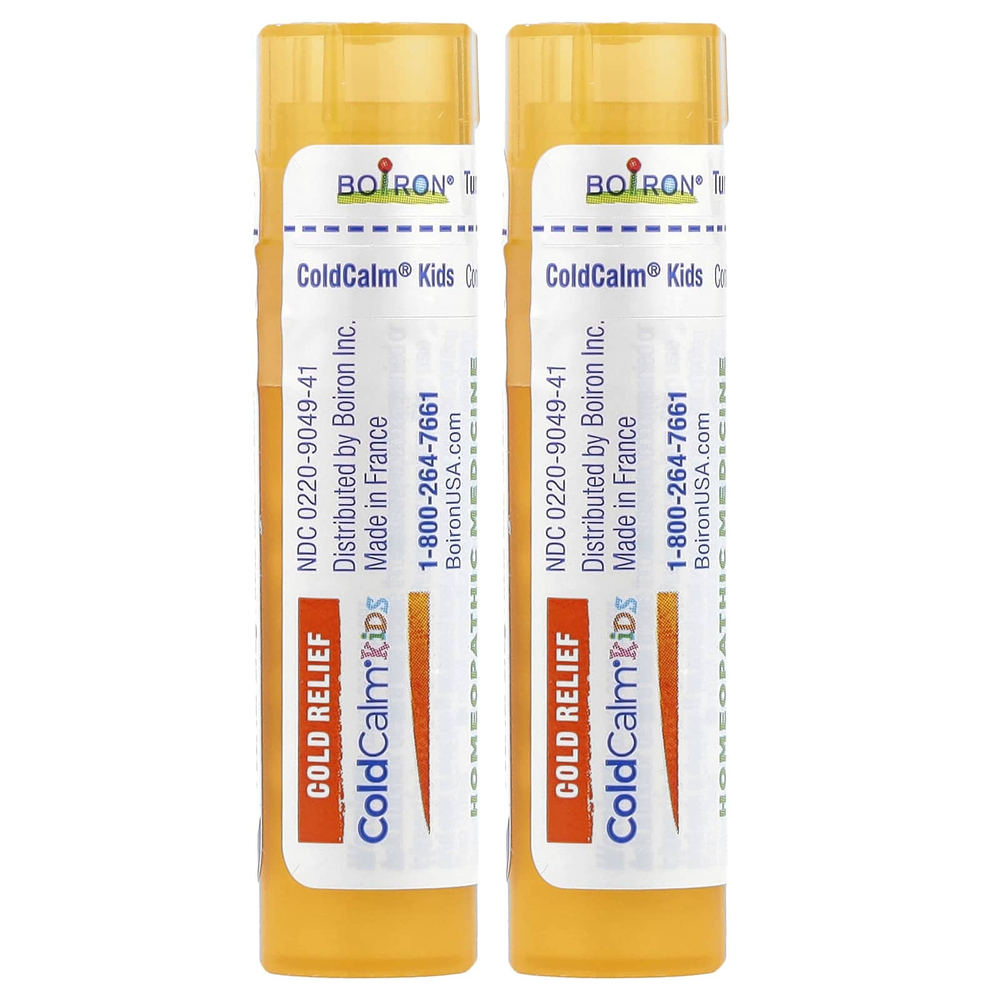 Boiron, ColdCalm® Kids, гранулы для рассасывания, для детей от 4 лет, 2 флакона, прибл. 80 гранул в каждом
