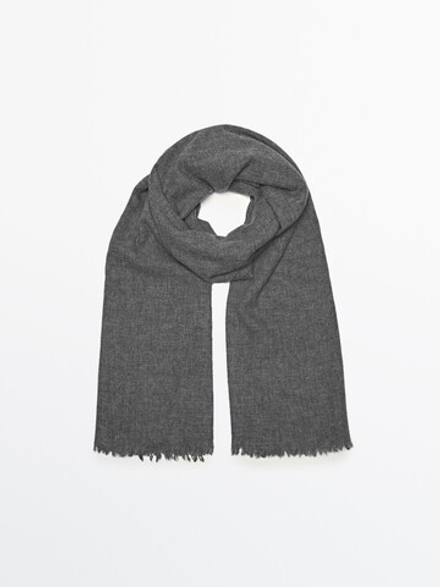 Massimo Dutti 100% кашемировый шарф, серый