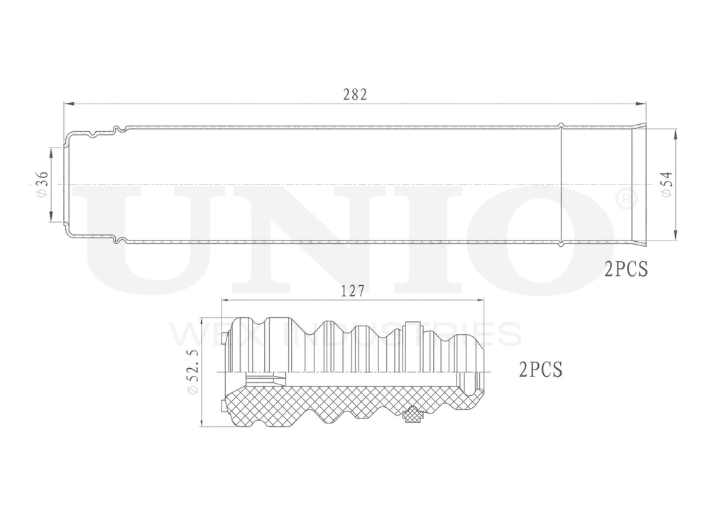 Комплект пыльник и отбойник UNIO DUC-50067