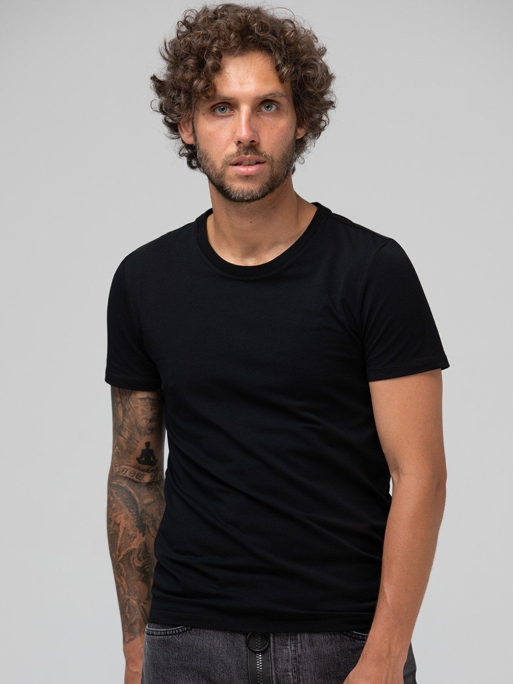 Мужская базовая футболка из хлопкового трикотажа (Размер: XL) (Цвет: белый)