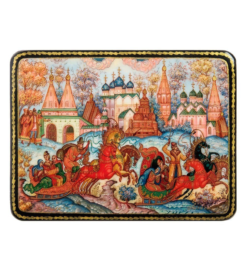 Народные промыслы ШК-19/ 3-C Шкатулка в технике декупаж «Тройка» (10х8х3,5)