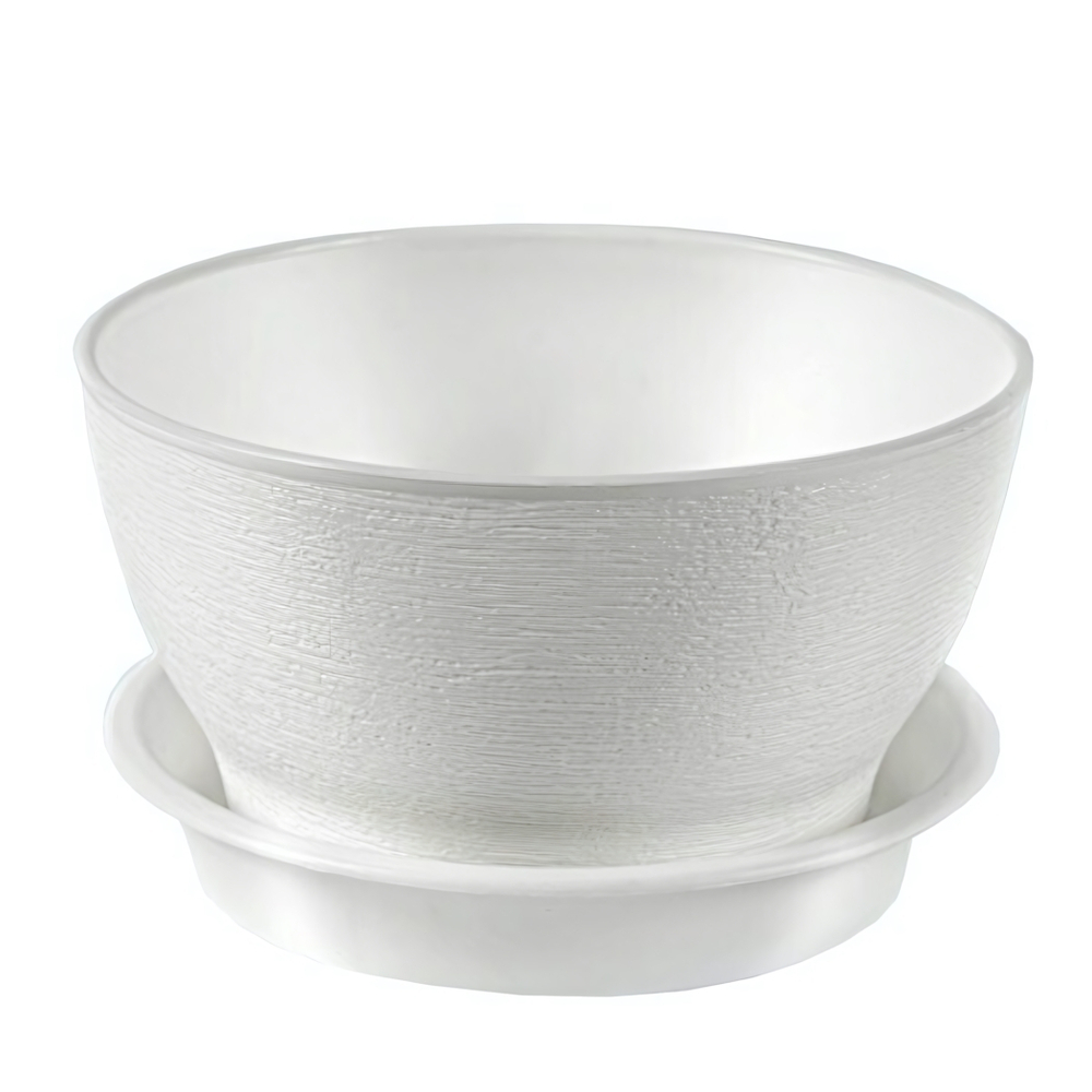 Кашпо "Фиалочка" с поддоном 0,8л (белый)