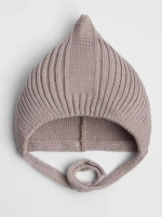 Чепчик для мальчика вязаный на завязках на осень