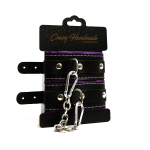 Черно-фиолетовые скругленные наручники с мягкой подкладкой