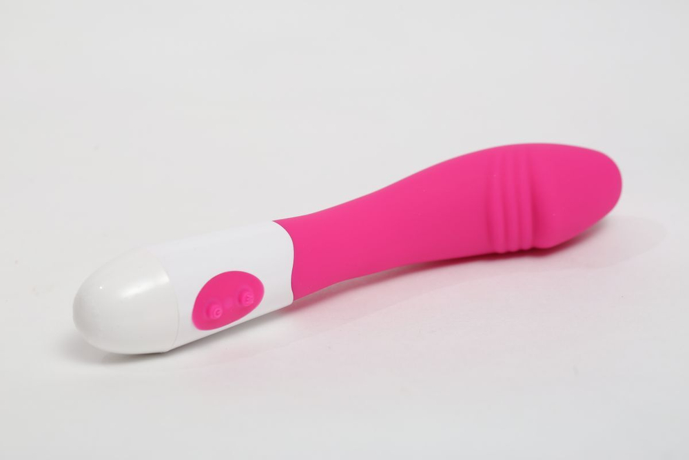 Розовый силиконовый вибратор с 9 видами вибрации и пульсации - 19 см. (Цвет: розовый)