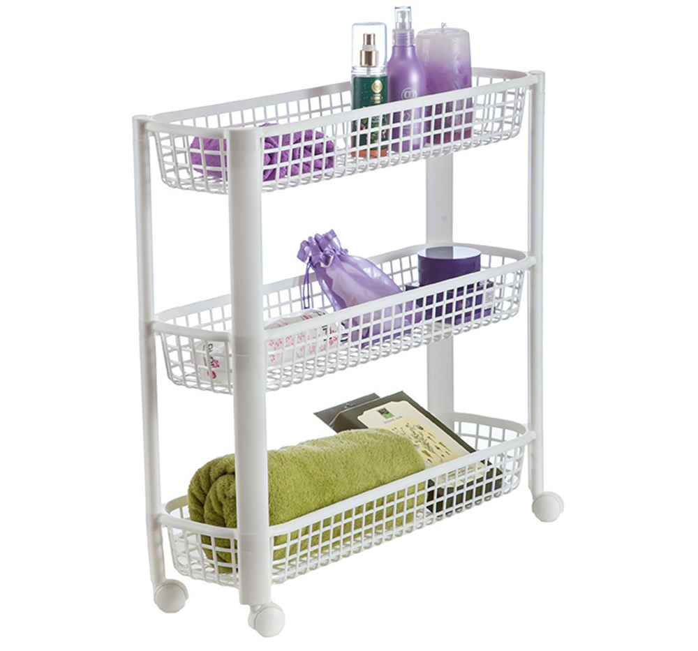 Полка узкая на колёсах (3 секции)