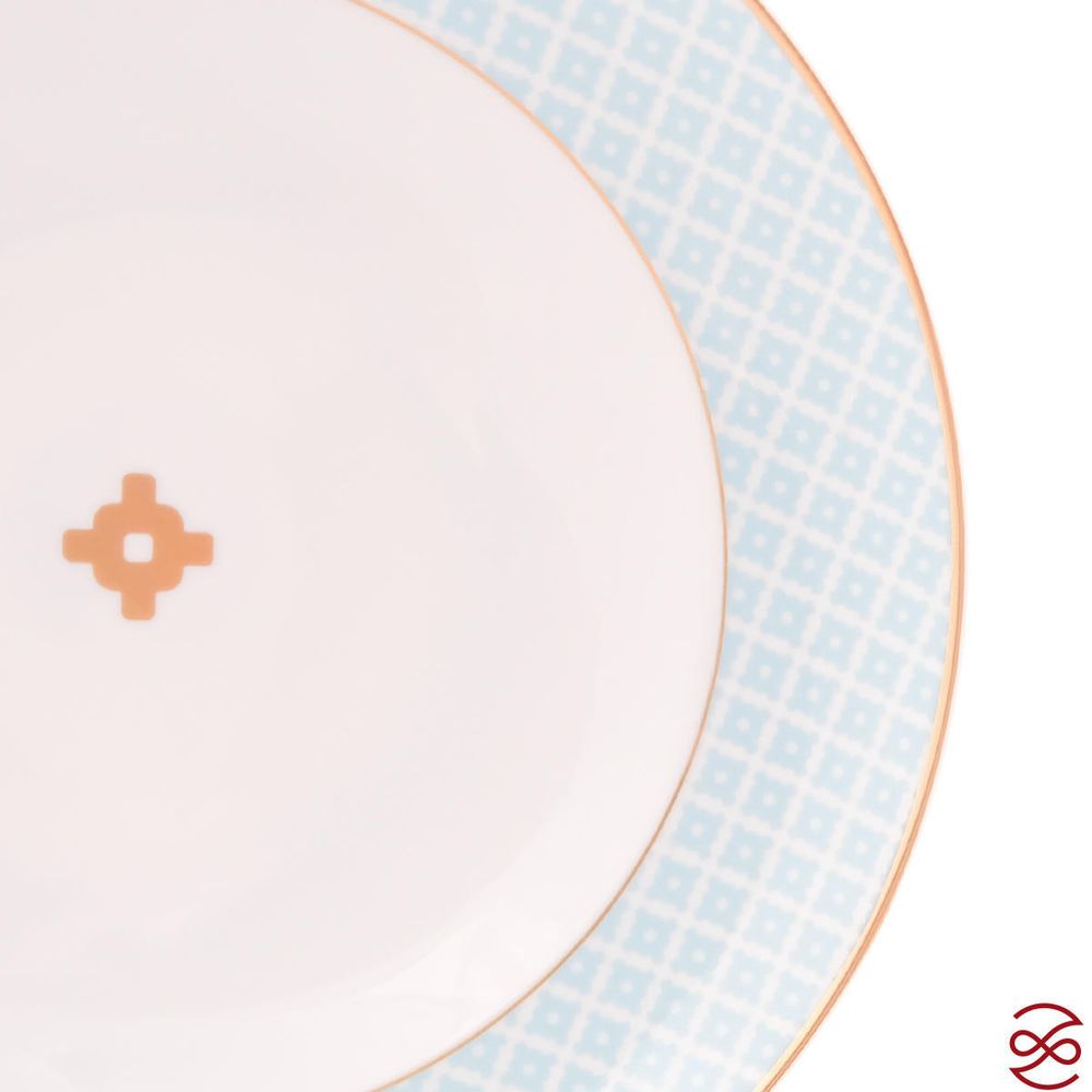 Набор глубоких тарелок Falkenporzellan Corvara AERO BLUE-GOLD 23,5 см (6 шт)