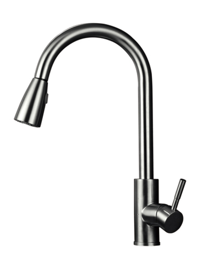 15023 Смес. од. для кухни выс. с ВЫД. лейкой (НЕРЖ САТИН) ViEiR (10/1шт)