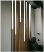 Потолочно-стеновые рейки с подсветкой из Бука 40х20мм