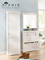 Шкаф 58х41х179, Неаполь, распашной для одежды, в прихожую, спальню, массив сосны, белый, Dipriz