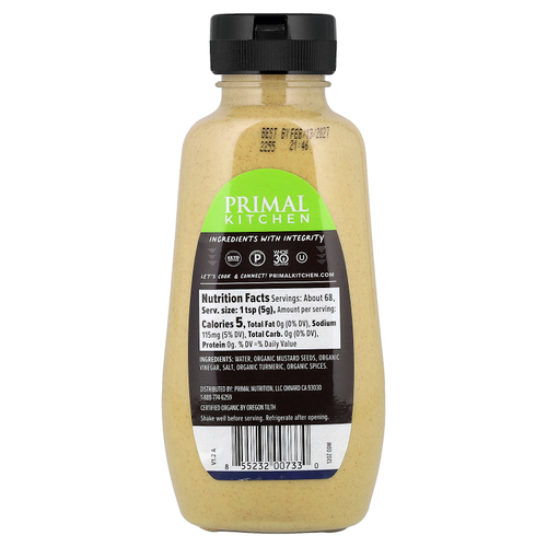 Primal Kitchen, Органическая дижонская горчица, 340 г (12 унций)