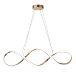 Подвесной светодиодный светильник 60Вт, 4655лм, 3000-6000K, Ra>80, плавная регулировка мощности, изменение цветовой температуры, ночник, пульт, металл/силикон, золото