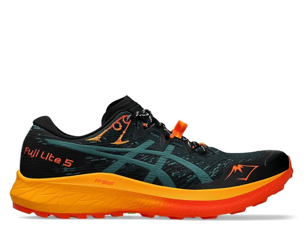 Кроссовки для бега мужские Asics Fuji Lite 5 M Темно-зеленые с оранжевым