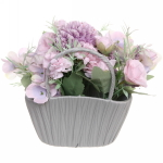 Цветочная композиция «Нежный аромат» 16*10*19см в корзинке, цвет сиренево-розовый