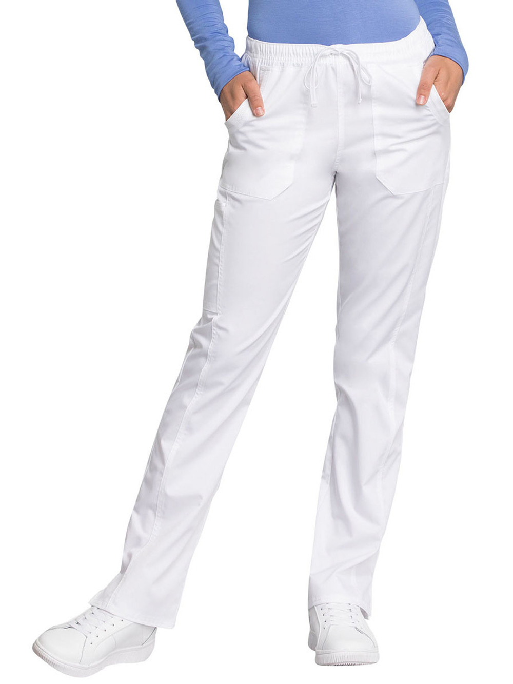 Брюки медицинские женские Cherokee WW235AB на резинке со шнурком, белый, 42